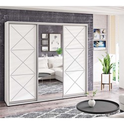 Шкаф-купе "Прованс" крашеный высокий глянец с зеркалом 2,2м